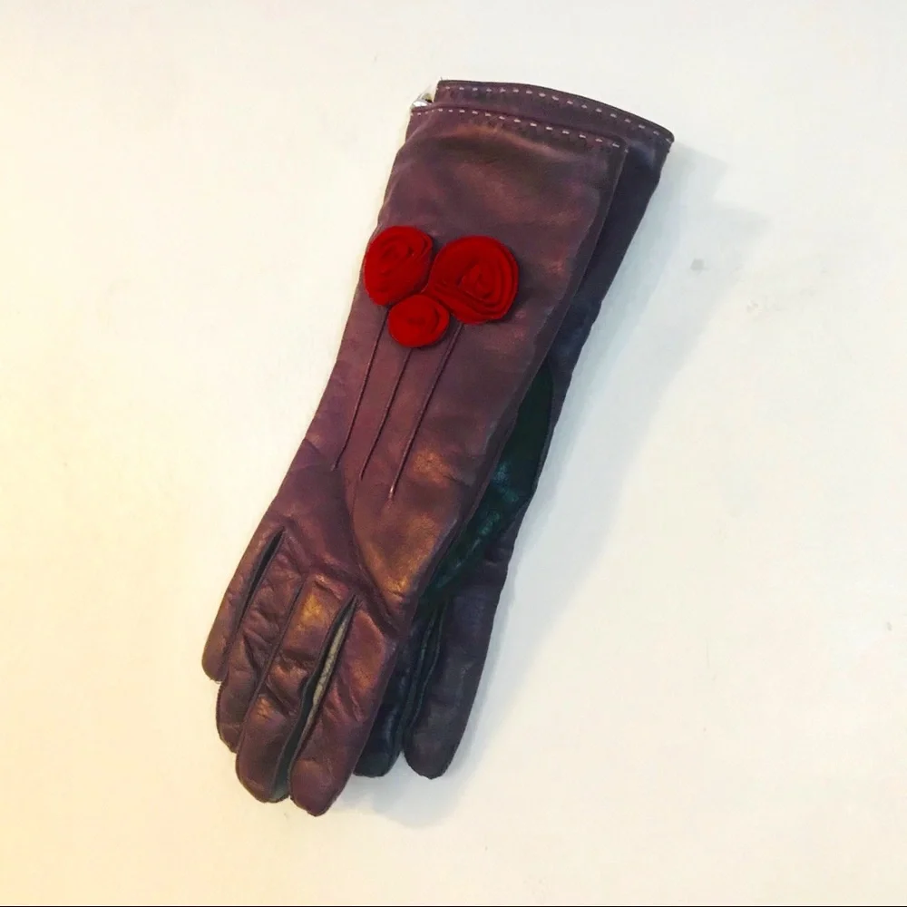 Portolano Rosebud Multi Colored Leather Gloves